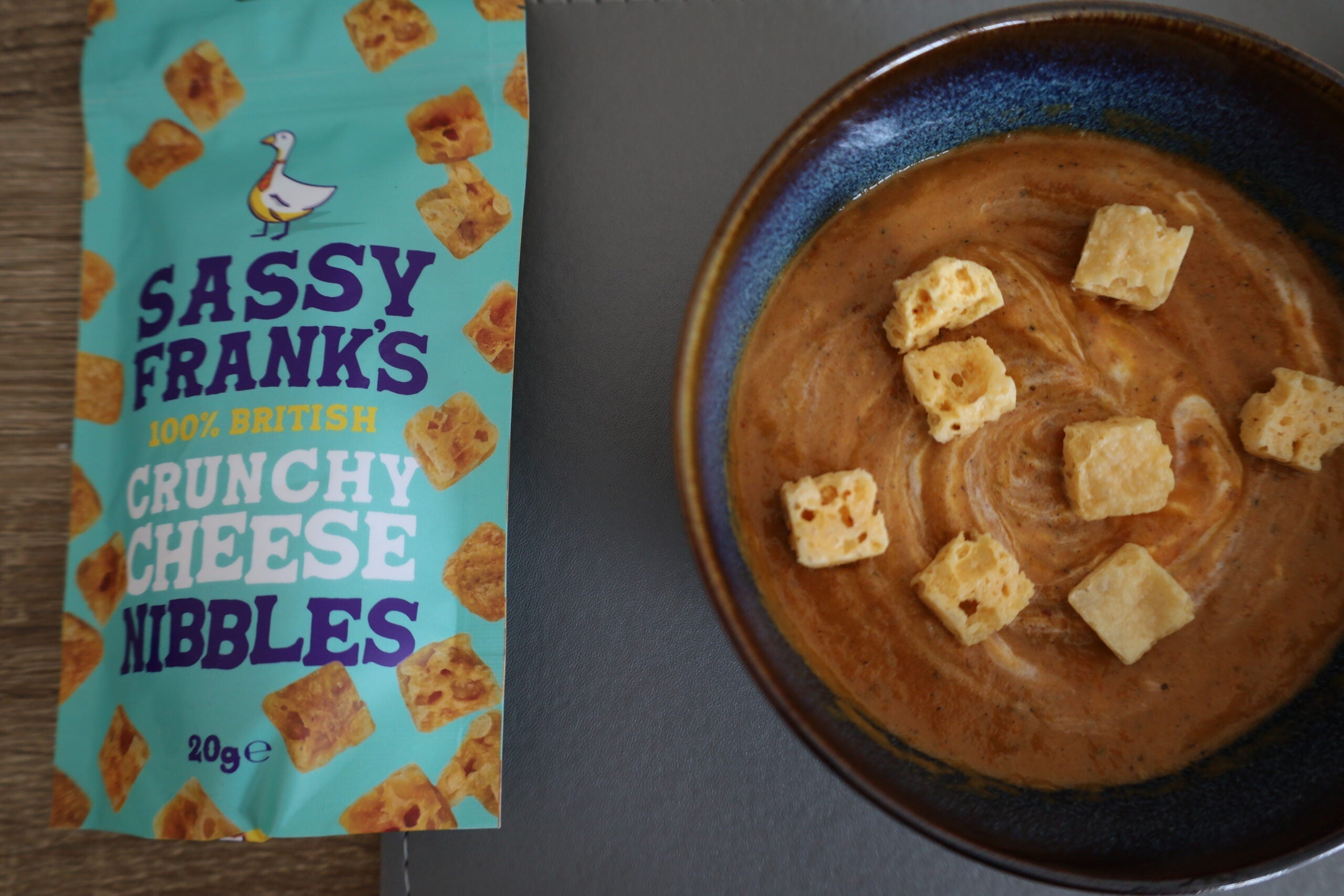 Red Pepper Soup with Sassy Franks Nibbles
