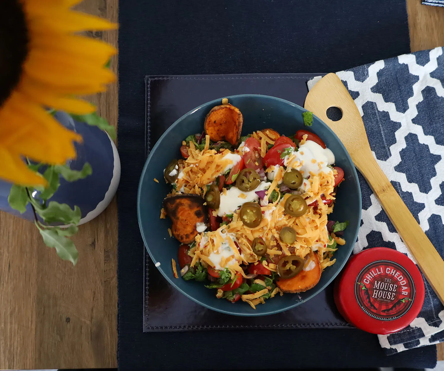 Spicy Sweet Potato Topped Nachos
