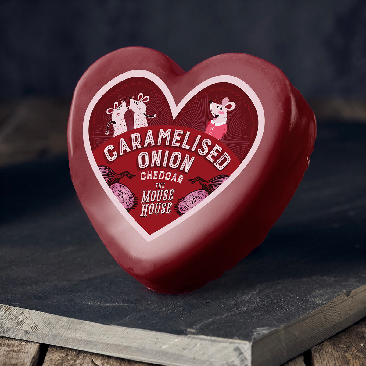 Caramelised Onion Heart Cheddar The Mouse House Cheese & Hamper Company